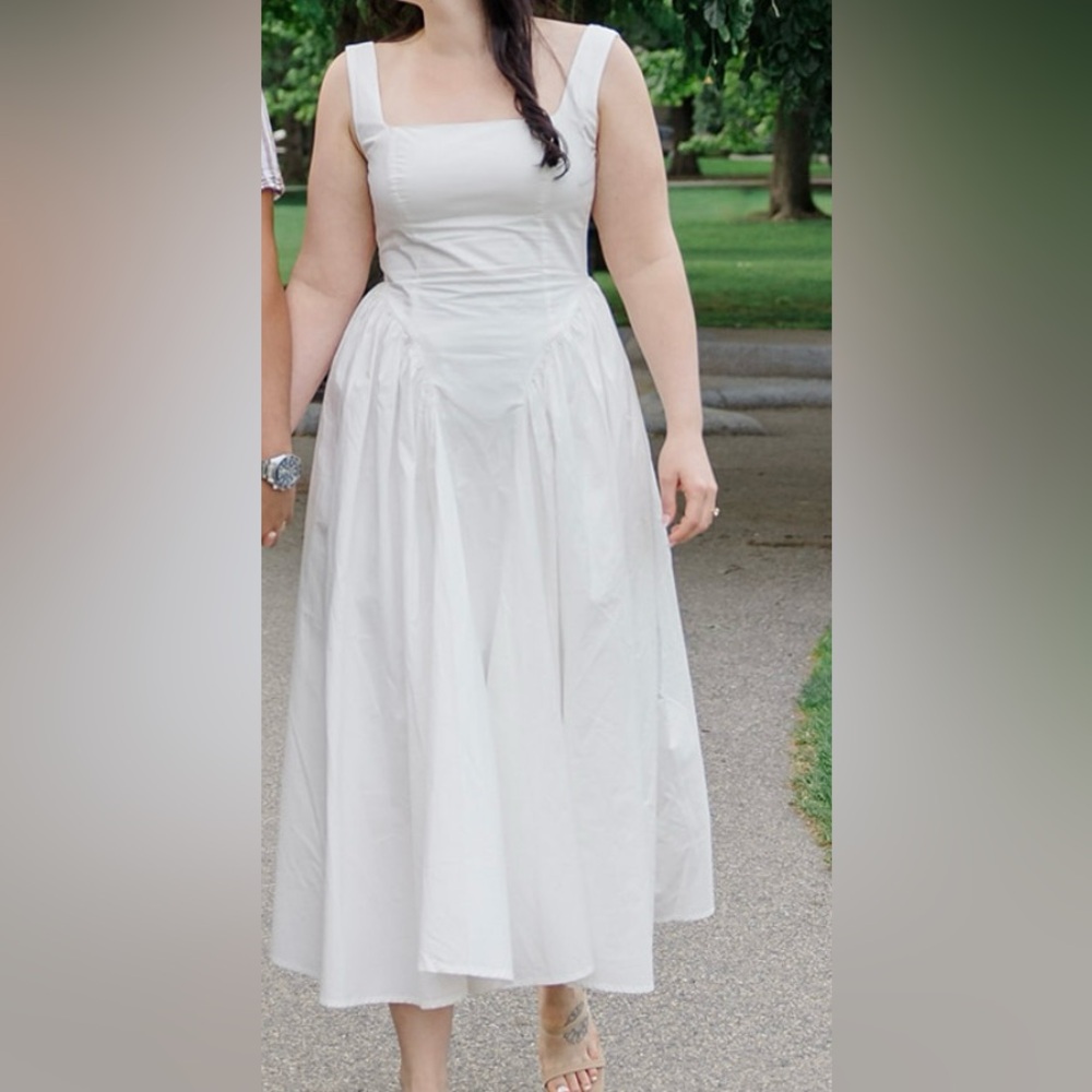 Commense White Midi Dress
